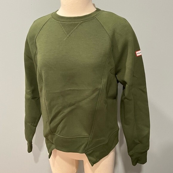 NWT Hunter for Target Olive Green Deconstructed Sweatshirt Size Small - Picture 5 of 12